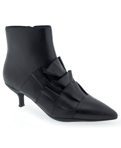 Shop Aerosoles Women's Loloa Mid Heel Ankle Boot In Black Leather