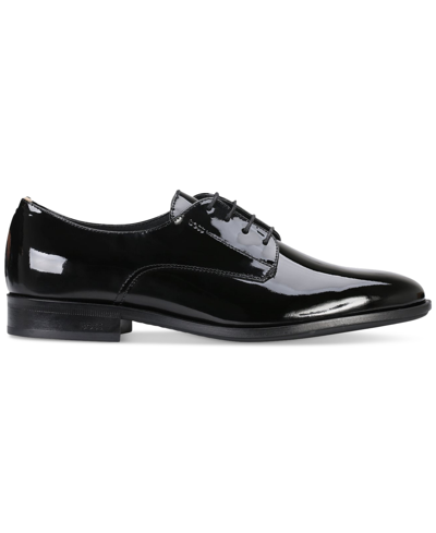 Shop Hugo Boss Men's Colby Derby Patent Leather Dress Shoes In Black