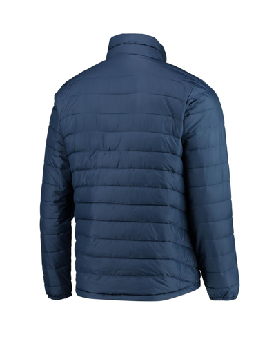 Shop Columbia Men's Navy Michigan Wolverines Powder Lite Omni-heat Reflective Full-zip Jacket