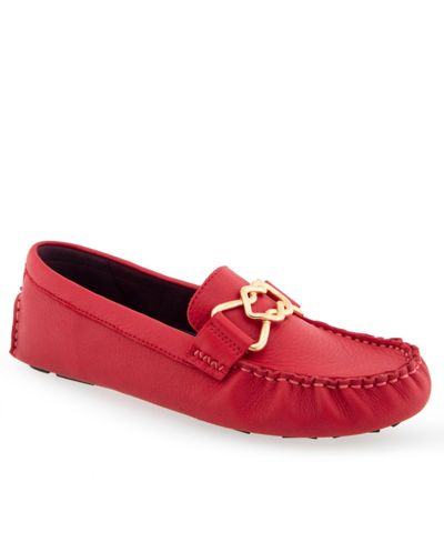 Shop Aerosoles Women's Gaby Casual Loafer In Racing Red Leather