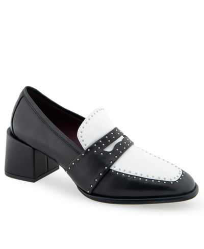 Shop Aerosoles Women's Adorable Slip-on Kitten Heel Sandal In Black Combo