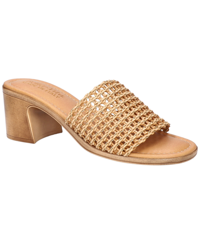 Shop Bella Vita Women's Italy Eni-italy Block Heel Sandals In Tan Woven