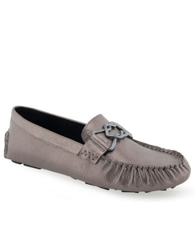Shop Aerosoles Women's Gaby Casual Loafer In Graphite Leather