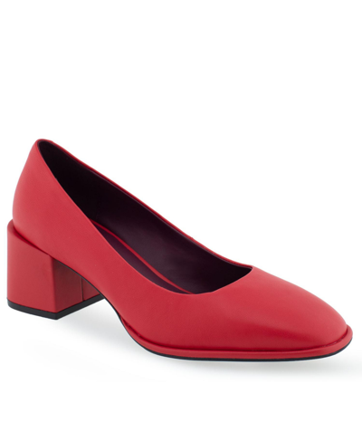 Shop Aerosoles Alae Dress-pump-mid Heel In Racing Red Leather