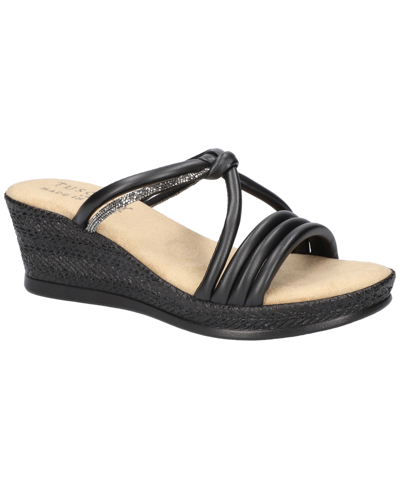 Shop Easy Street Women's Elvera Slip-on Wedge Sandals In Black