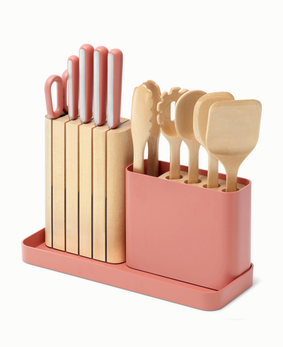 Caraway Stainless Steel 14 Piece Knife And Utensil Set In Perracotta