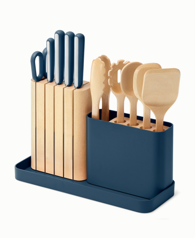Shop Caraway Stainless Steel 14 Piece Knife And Utensil Set In Navy