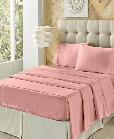 J Queen New York Royal Fit 300 Thread Count 100% Cotton 4-pc. Sheet Set, California King In White