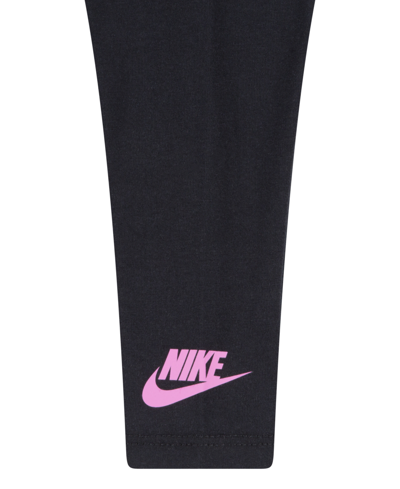 Shop Nike Baby Girls Crew Sweatshirt And Leggings Set In Black