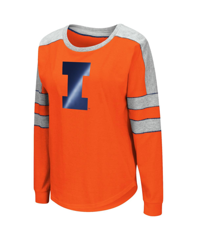 Shop Colosseum Women's  Orange Illinois Fighting Illini Trey Dolman Long Sleeve T-shirt
