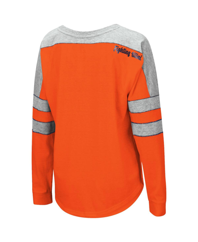 Shop Colosseum Women's  Orange Illinois Fighting Illini Trey Dolman Long Sleeve T-shirt