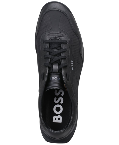 Shop Hugo Boss Men's Zayn Low-profile Sneaker In Black
