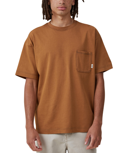 Shop Cotton On Men's Box Fit Pocket Crew Neck T-shirt In Ginger,civic Contrast