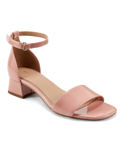 Shop Easy Spirit Women's Sheila Square Toe Block Heel Dress Sandals In Pink Patent Leather