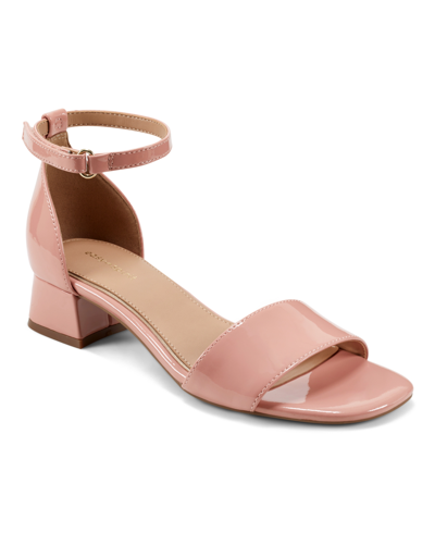 Easy Spirit Women's Sheila Square Toe Block Heel Dress Sandals In Pink Patent Leather