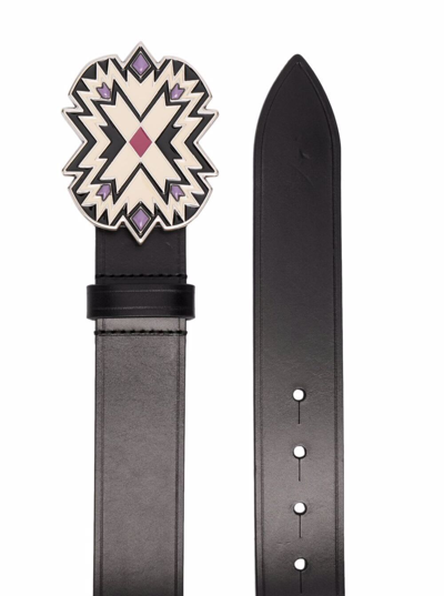 Shop Isabel Marant Isablel Marant Womans Black Leather Belt With Decorated Buckle
