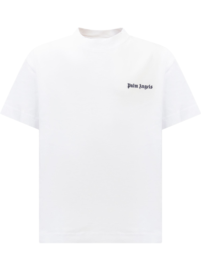 Shop Palm Angels T-shirt With Logo In White Black