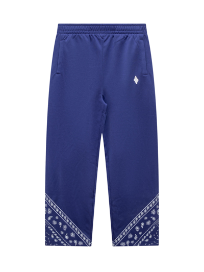 Shop Marcelo Burlon County Of Milan Bandana Pants In Blue-white