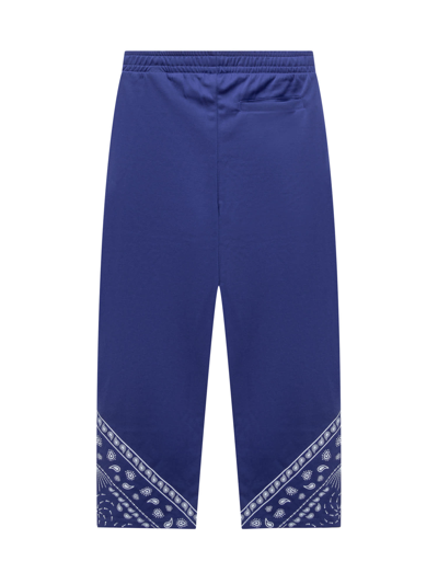 Shop Marcelo Burlon County Of Milan Bandana Pants In Blue-white