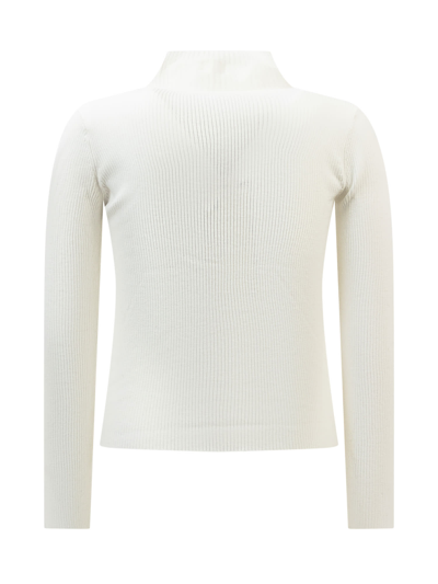 Shop Twinset Turtleneck Sweater In Off White