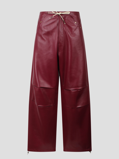Shop Darkpark Daisy Plonge Nappa Leather Military Trousers In Pink & Purple