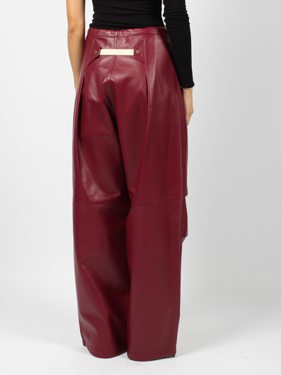 Shop Darkpark Daisy Plonge Nappa Leather Military Trousers In Pink & Purple