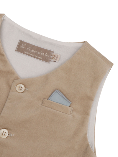 La Stupenderia Velvet Vest In Beige
