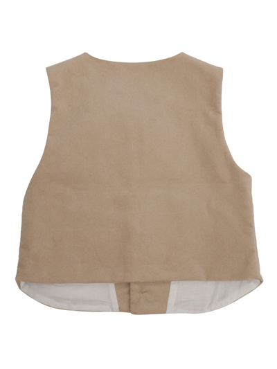 Shop La Stupenderia Velvet Vest In Beige