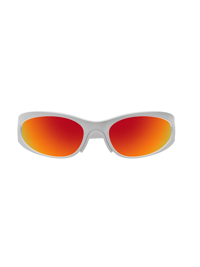 Shop Balenciaga Bb0290s Sunglasses In Silver Silver Red