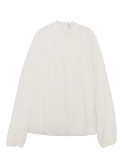 Shop Dolce & Gabbana Blouse With Bow In White