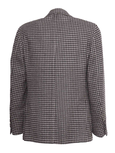 Lardini Houndstooth Jacket In Brown