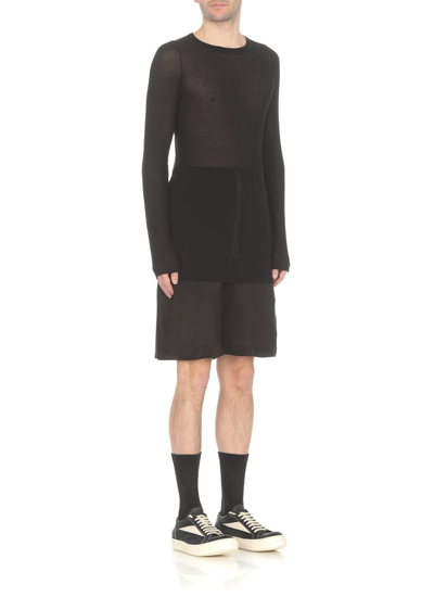 Shop Rick Owens Shorts With Drawstrings In Black