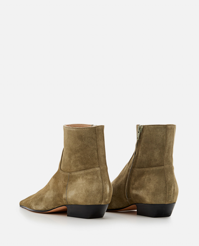 Shop Khaite Marfa Classic Flat Ankle Boot In Brown