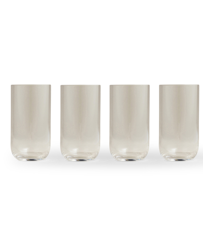 Shop Year & Day Plain Tall Glasses, Set Of 4 In Warm Gray