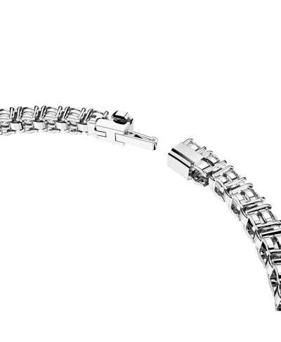 Shop Swarovski Crystal Round Cut Matrix Tennis Bracelet In Silver