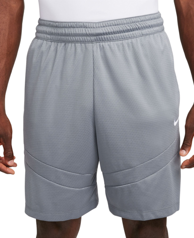 Shop Nike Icon Men's Dri-fit Drawstring 8" Basketball Shorts In Cool Grey,cool Grey,cool Grey,white