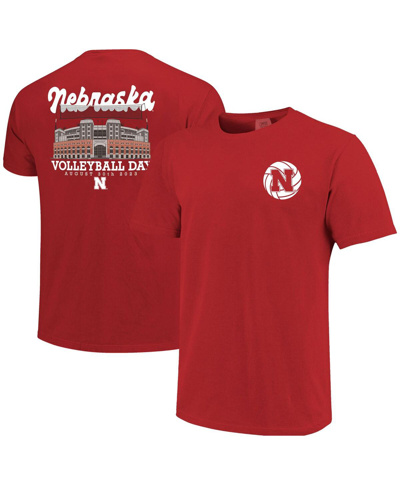 Shop Image One Men's Comfort Colors Scarlet Nebraska Huskers 2023 Volleyball Day T-shirt