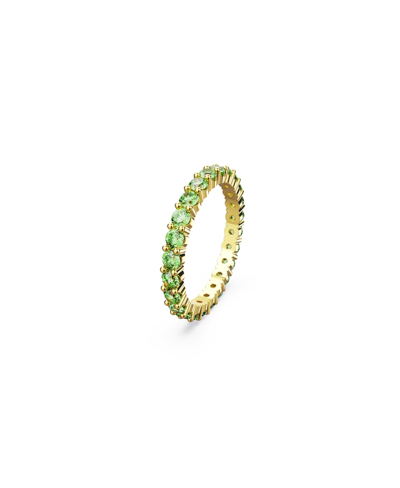 Shop Swarovski Crystal Round Cut Matrix Ring In Green