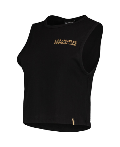 Shop The Wild Collective Women's  Black Lafc Crop Muscle Tri-blend Tank Top