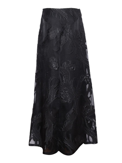 Shop Alberta Ferretti Skirt In Black