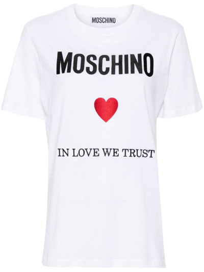 Shop Moschino Top In White