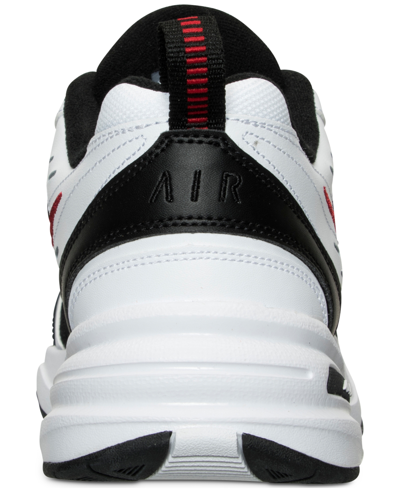 Shop Nike Men's Air Monarch Iv Training Sneakers From Finish Line In White,black-varsity Red