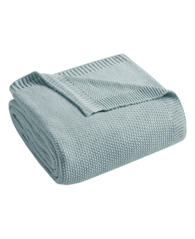 Shop Ink+ivy Bree Classic Knit Blanket, Full/queen In Light Blue