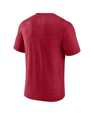 Shop Fanatics Men's  Heathered Scarlet San Francisco 49ers End Around Tri-blend T-shirt