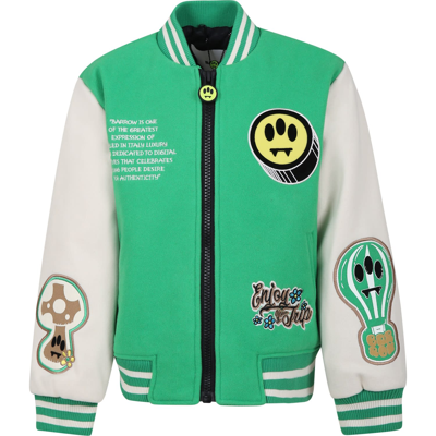 Shop Barrow Green Bomber Jacket For Kids With Logo