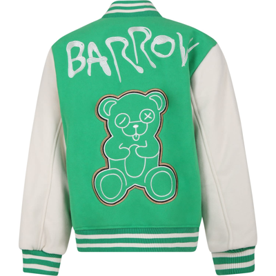 Shop Barrow Green Bomber Jacket For Kids With Logo