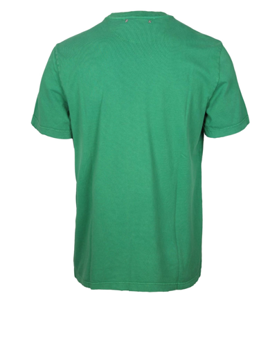 Shop Golden Goose Journey Green Cotton T-shirt In Green/white