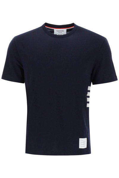 Shop Thom Browne Wool Jersey 4-bar T-shirt In Blue