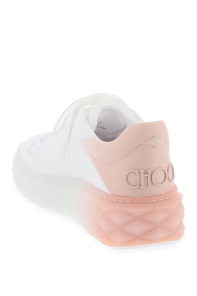 Shop Jimmy Choo Diamond Maxi/f Ii Sneakers In White,pink