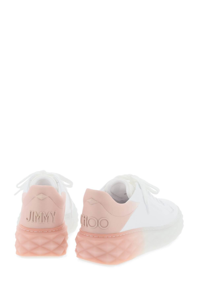 Shop Jimmy Choo Diamond Maxi/f Ii Sneakers In White,pink